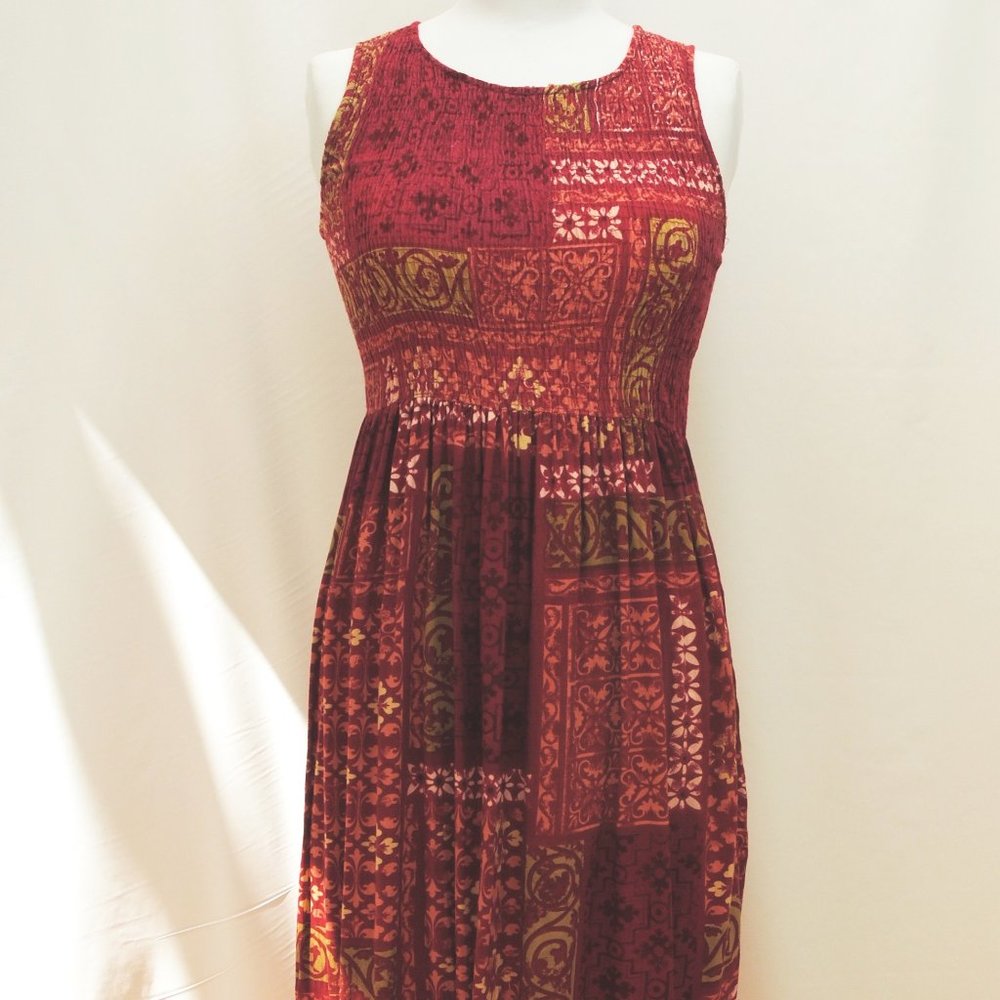 SALE! Vintage 1980 India print maxi dress Sz M Jane Ashley summer festival dress